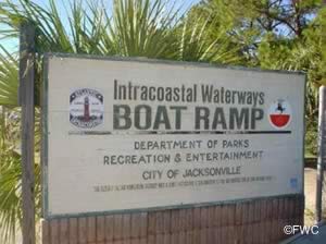 sign at the intercoastal waterway boat ramp jacksonville fl